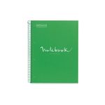 Miquelrius Emotions - Cahier de notes - reliure à spirale - A4 - 80 feuilles / 160 pages - petits carreaux - 4 trous - vert - carton recouvert de papier