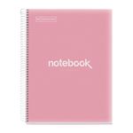 Notebook Emotions, Couverture souple, A4, quadrillage 5x5 mm, 80 feuilles de 1 couleur, Miquelrius, Rose.