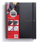 Notebook The Original, Couverture souple, A4, quadrillage 5x5 mm + Lisse, 120 feuilles de 2 couleurs, Miquelrius, Noir, Professionnel.