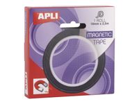 Apli - Ruban adhésif magnétique - 19 mm x 2,5 m - noir