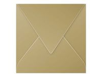 Clairefontaine Pollen - Enveloppe - 165 x 165 mm - en pointe - côté ouvert - imprimable - or - pack de 20