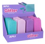 APLI Glitter - Pencil case set - suave - silicona - fucsia luminoso, glitter lilac, rosa purpurina, glitter turquoise
