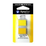 Daler-Rowney Aquafine - Ensemble de peinture - 2 parties - aquarelle - 2 couleurs - jaune citron, teinte jaune de cadmium - demi-plateau