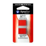 Daler-Rowney Aquafine - Ensemble de peinture - 2 parties - aquarelle - 2 couleurs - teinte vermillon, teinte rouge de cadmium - demi-plateau