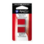 Daler-Rowney Aquafine - Ensemble de peinture - 2 parties - aquarelle - 2 couleurs - teinte cramoisie alizarine, teinte garance rose - demi-plateau