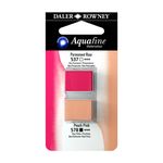Daler-Rowney Aquafine - Ensemble de peinture - 2 parties - aquarelle - 2 couleurs - rose permanent, rose pêche - demi-plateau