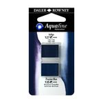 Daler-Rowney Aquafine - Ensemble de peinture - 2 parties - aquarelle - 2 couleurs - indigo, bleu prussien - demi-plateau