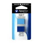 Daler-Rowney Aquafine - Ensemble de peinture - 2 parties - aquarelle - 2 couleurs - bleu cobalt, bleu phtalo - demi-plateau