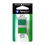 Daler-Rowney Aquafine - Ensemble de peinture - 2 parties - aquarelle - 2 couleurs - teinte viride, vert feuille - demi-plateau