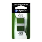 Daler-Rowney Aquafine - Ensemble de peinture - 2 parties - aquarelle - 2 couleurs - vert sève, vert olive - demi-plateau