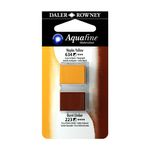 Daler-Rowney Aquafine - Ensemble de peinture - 2 parties - aquarelle - 2 couleurs - jaune napolitain, terre d'ombre brûlée - demi-plateau