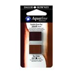 Daler-Rowney Aquafine - Ensemble de peinture - 2 parties - aquarelle - 2 couleurs - teinte marron Vandyke, ombre - demi-plateau