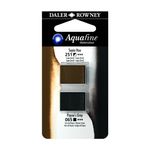 Daler-Rowney Aquafine - Ensemble de peinture - 2 parties - aquarelle - 2 couleurs - teinte sépia, gris de Payne - demi-plateau