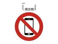 Exacompta - Pictogramme - utilisation des téléphones portables interdite - 100 x 100 mm - rouge