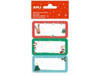 Apli kids - 9 étiquettes cadeau - 73 x 35 mm - Noël/rennes