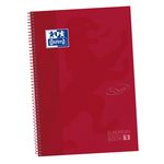 Oxford Touch' - Cahier à spirale 24 x 32 cm - 160 pages - petits carreaux (5x5 mm) - rouge