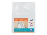 Oxford - 10 Pochettes coin - A4 - pour 25 feuilles - 15/100 - incolore