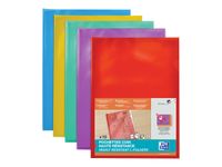 Oxford - 10 Pochettes coin - A4 - pour 25 feuilles - 15/100 - assorties transparents