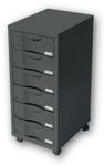 Module de rangement à roulettes 6 tiroirs - anthracite