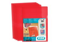 M STAR - 10 Pochettes coin -  A4 - pour 25 feuilles - 15/100 - rouge