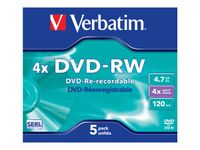 Verbatim DataLifePlus - DVD-RW x 5 - 4.7 Go - support de stockage
