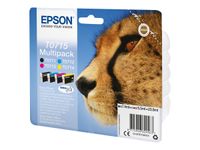 Epson T0715 Guépard - Pack de 4 - noir, cyan, magenta, jaune - cartouche d'encre originale