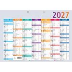 Calendrier Multicolore - 7 mois par face - 55 x 40,5 cm - Exacompta