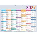 Calendrier Multicolore - 7 mois par face - 43 x 33,5 cm - Exacompta