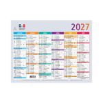 Calendrier Multicolore - 6 mois par face - 18 x 13,5 cm - Exacompta