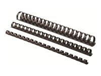 Fellowes - 100 anneaux de reliure en plastique - 10 mm - jusqu'à 55 feuilles - noir