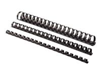 Fellowes - 100 anneaux de reliure en plastique - 16 mm - jusqu'à 120 feuilles - noir