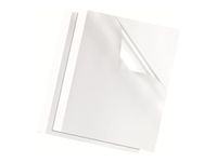 Fellowes - 100 couvertures à reliure pour machine thermique A4 (21 x 29,7 cm) - 200 g/m² - 3 mm - face transparente, dos carton blanc