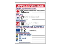 Pickup - Affiche de sécurité : Appels d'urgence - 22,5 x 30 cm