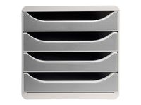 Exacompta BigBox - Module de classement 4 tiroirs - gris/gris
