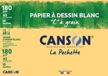 Canson C à grain - Pochette papier à dessin - 10 feuilles - A3 - 180 gr - blanc