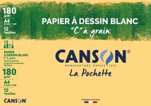 Canson C à grain - Pochette papier à dessin - 12 feuilles - A4 - 180 gr - blanc
