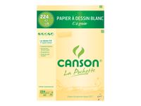 Canson C à grain - Pochette papier à dessin - 10 feuilles - A3 - 224 gr - blanc
