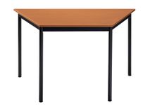 Table modulaire trapezoïdale - L120 x H60 x P60 cm - imitation merisier