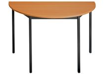 Table modulaire demi-ronde 120 cm - imitation merisier