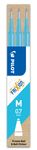 Pilot Frixion Ball - 3 Recharges pour rollers effaçables - 0,7 mm - turquoise