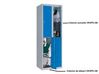 Vestiaire 2 casiers (à monter) - colonne de départ - H180 x L30 x P51,5 cm - gris/bleu