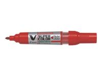 Pilot V SUPER COLOR - Marqueur permanent rechargeable - pointe ogive - rouge