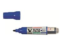 Pilot V SUPER COLOR - Marqueur permanent rechargeable - pointe ogive - bleu
