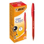 BIC Cristal Clic - 20 Stylos à bille - rouge - 1 mm - rétractable