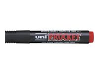 UNI PROCKEY PM - Marqueur permanent - pointe biseau - rouge