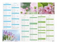 Oberthur Fleurs - Calendrier 6 mois par face - 40,5 x 52 cm