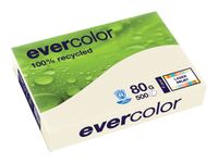 Clairefontaine Evercolor - Papier couleur recyclé - A4 (210 x 297 mm) - 80g/m² - Ramette de 500 feuilles - ivoire