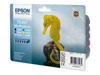 Epson T0487 Hippocampe - Pack de 6 - noir, cyan, cyan clair, magenta, magenta clair, jaune - cartouche d'encre originale