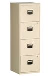 Classeur métallique monobloc - 4 tiroirs - H130 x L41 x P40 cm - beige