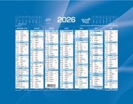 Quo Vadis - Calendrier bancaire 7 mois par face - 13,5 x 18 cm - bleu